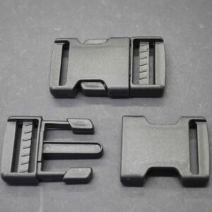 Buckle, black plastic, craven inner bags