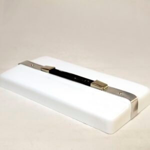 Concorde, 6" lid only, white, with handle, no hinges