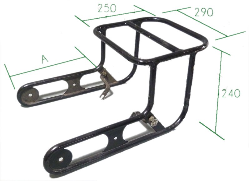 'L' rack - Black 355-570mm flat pack